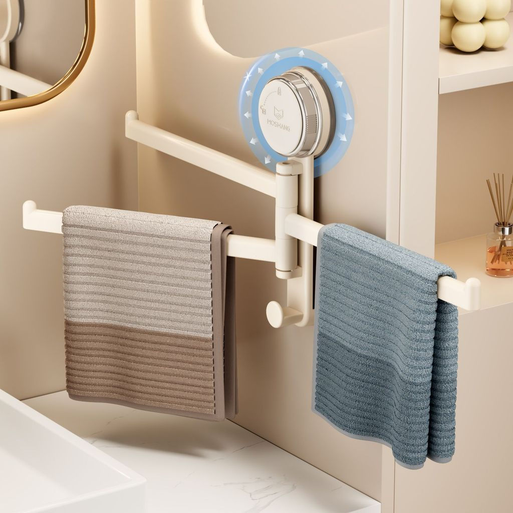 TB Spot Goods#Suction Cup Kitchen Cloth Rack Dishwashing Sink Window Sill Multi-Rod Rotatable Draini