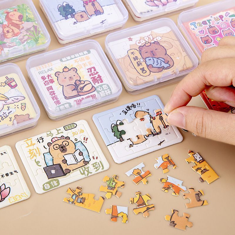 Kapibara Câu Đố Nhỏ Hoạt Hình Câu Đố Nhỏ Mini Xếp Hình Giáo Dục Trẻ Em Xếp Hình Vui Nhộn Đồ Chơi Xếp