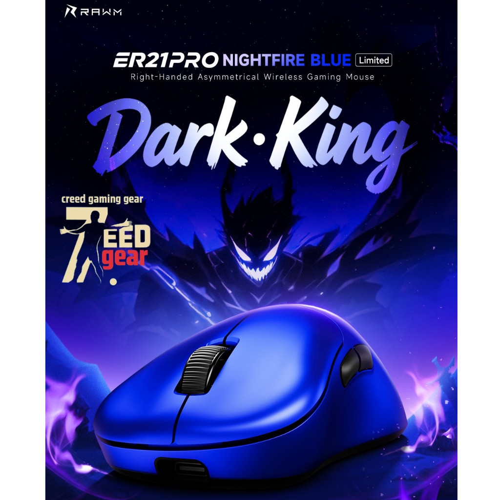 Chuột không dây Gaming Công thái học ERGO RAWM ER21 PRO 8KHz Lightweight Wireless Mouse PAW3950 3000