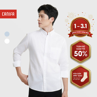  Áo sơ mi nam CANIFA dài tay cổ đức basic 8TH25A003 