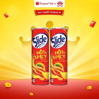  Bánh Lát Snack Khoai Tây Slide Vị Thơm Cay Combo 2 Lon X 145G 
