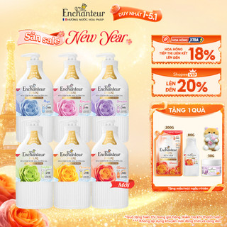   MÙI HƯƠNG MỚI  Sữa tắm hương nước hoa Pháp Enchanteur Deluxe 650g   900g - Mềm mịn như lụa Lưu hương 24H 