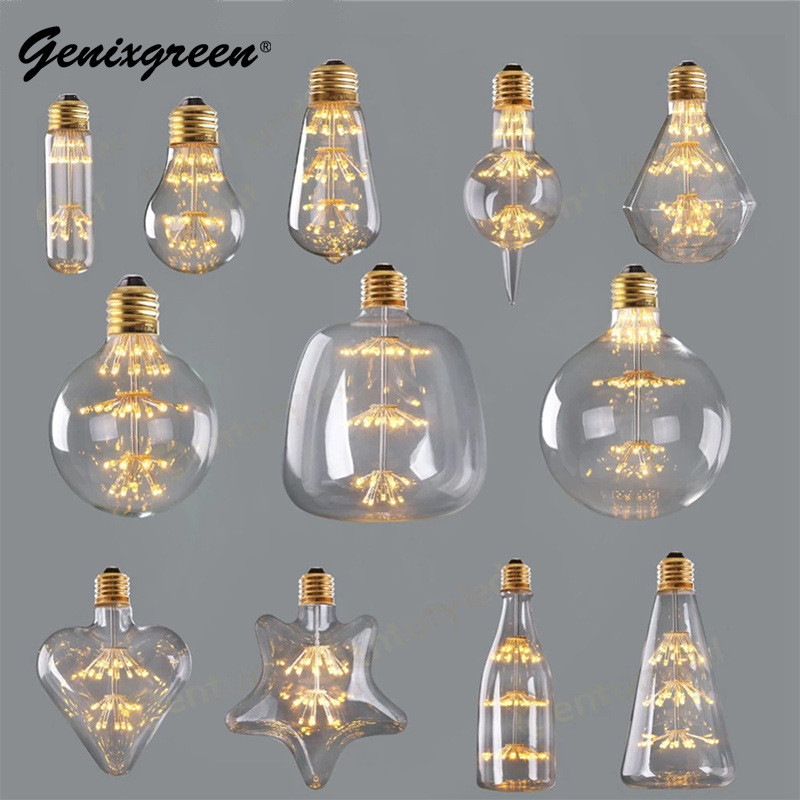 Bóng đèn trang trí ngôi sao năm cánh E27 Vít 2200K Ánh sáng vàng ấm áp Nghiên cứu Đèn đầu giường Ngu