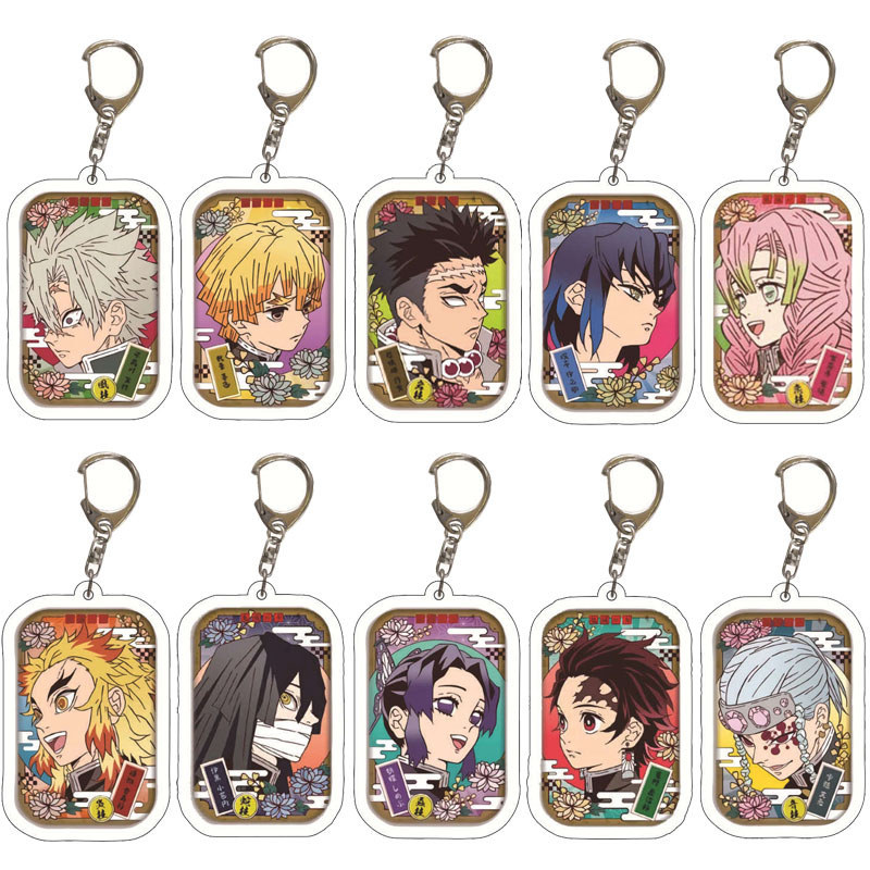 Acrylic Keychains Anime Demon Slayer Kamado Nezuko Kamado Tanjirou Agatsuma Zenitsu Bag Pendant Deco