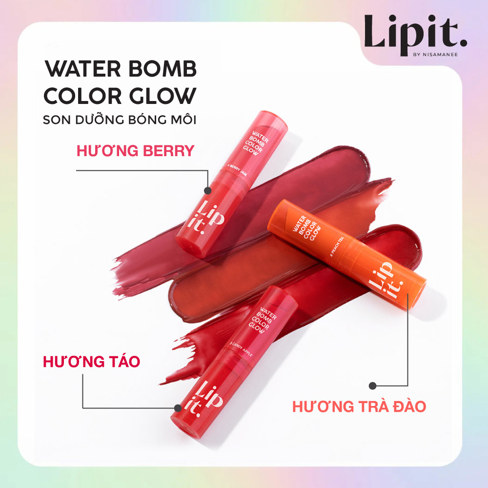 COMBO Son Dưỡng Bóng Môi LIP IT Water Bomb Color Glow 3gx2