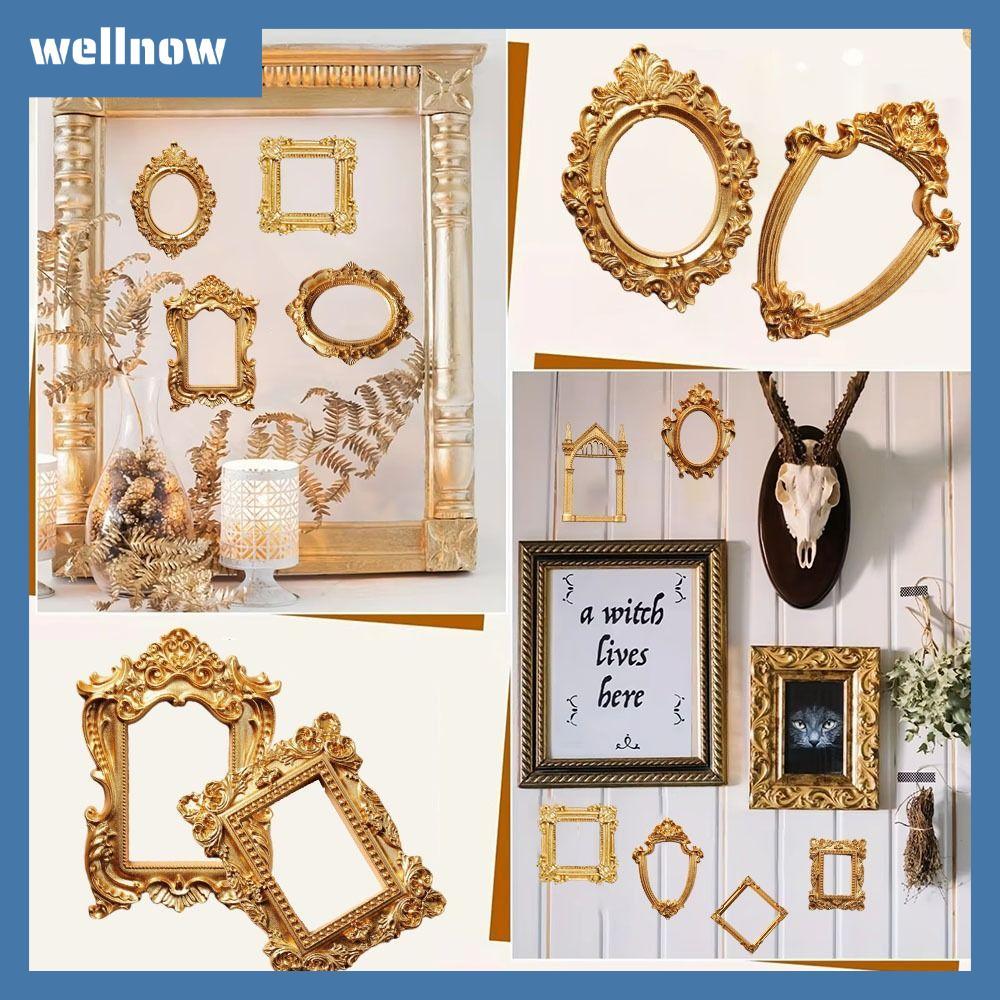 WELLNOW DIY Shadow Box Frame, Gold Mini Photo Frames, Creative DIY Wedding Photo Display Frame Quà t