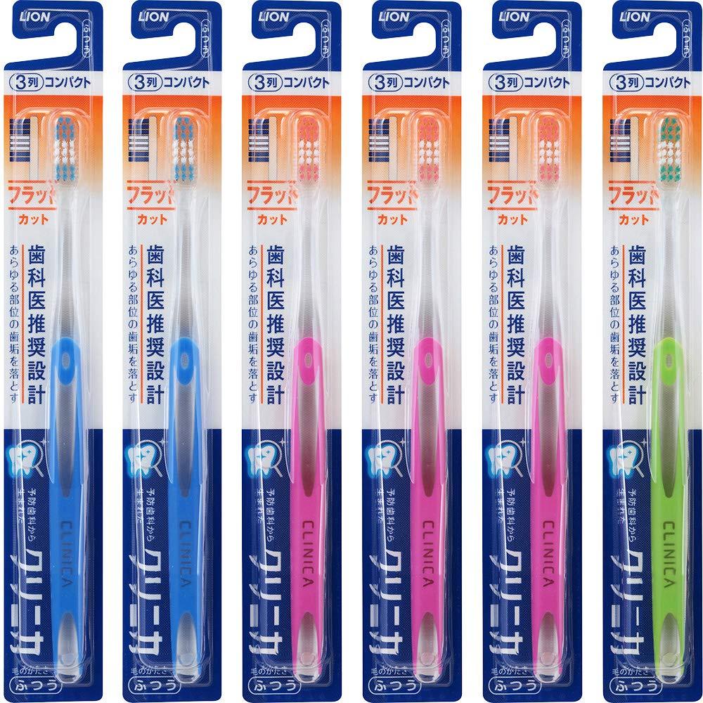 Clinica Flat Cut Toothbrush Set - Medium - 6 Pack/ Direct from JAPAN

