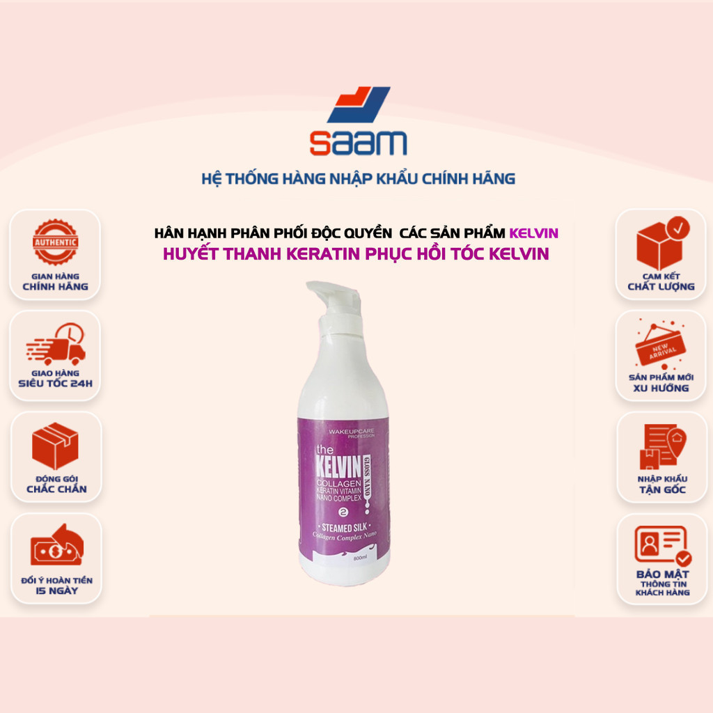 [SIZE 100ML-300ML] HUYẾT THANH KERATIN KELVIN – PHỤC HỒI TÓC HƯ TỔN, DƯỠNG MỀM MƯỢT, GIẢM GÃY RỤNG