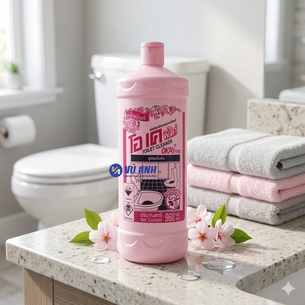 Nước tẩy Thái Okay 960ml chai hồng chính hãng nhập khẩu chính ngạch