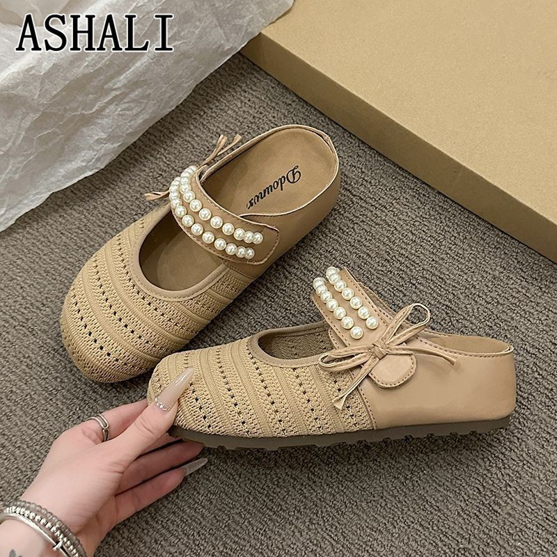 ASHALI Dép Baotou chống trượt ngoài trời dành cho nữ Phong cách mới trong nhà dày @ -