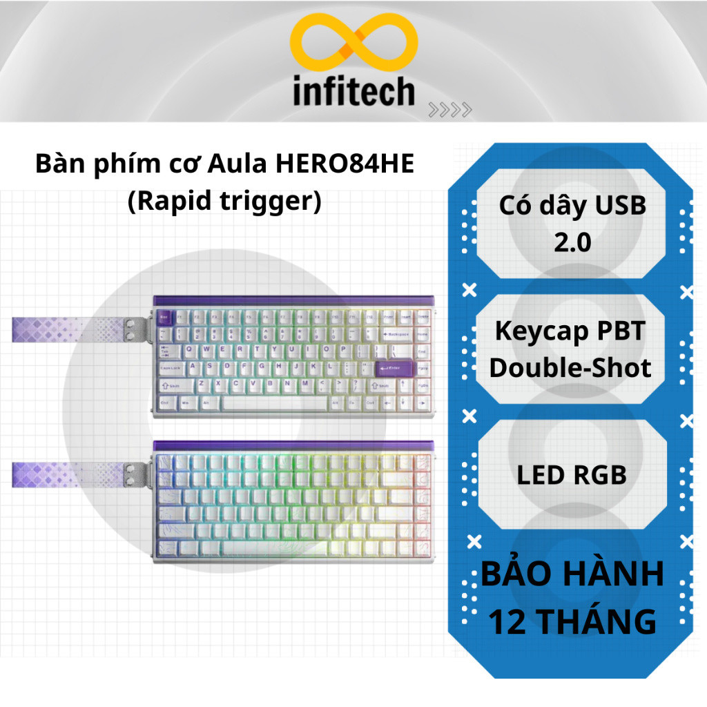 Bàn phím cơ Aula HERO 84 HE (Rapid trigger) - Hàng Chính Hãng