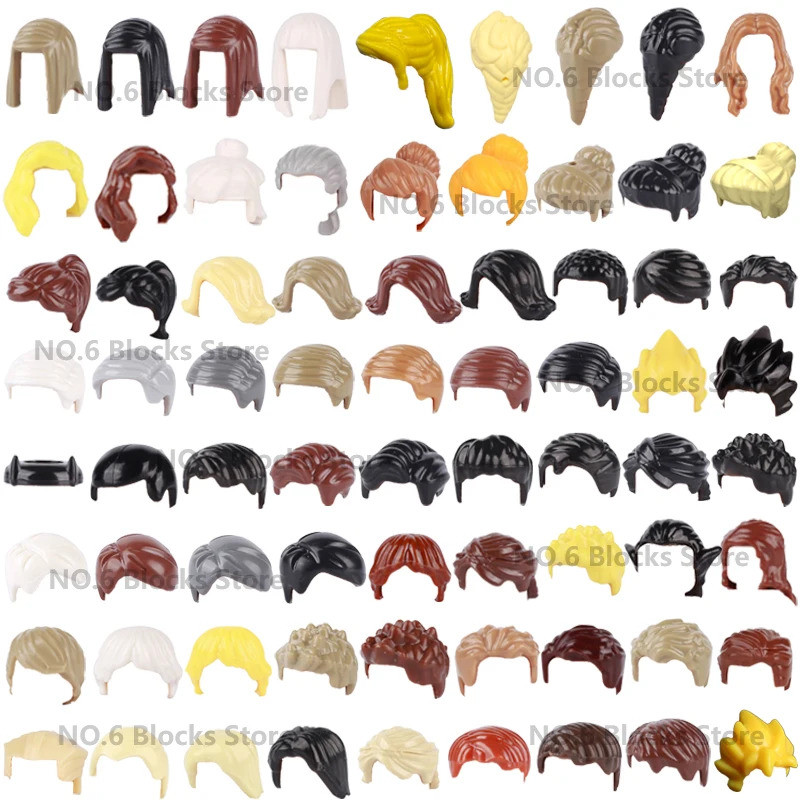 MOC Min Khối Xây Dựng Tương Thích Phần Cơ Thể Hình Phụ Kiện Tóc DIY City Boy 's Hair Girl 's Hair Br