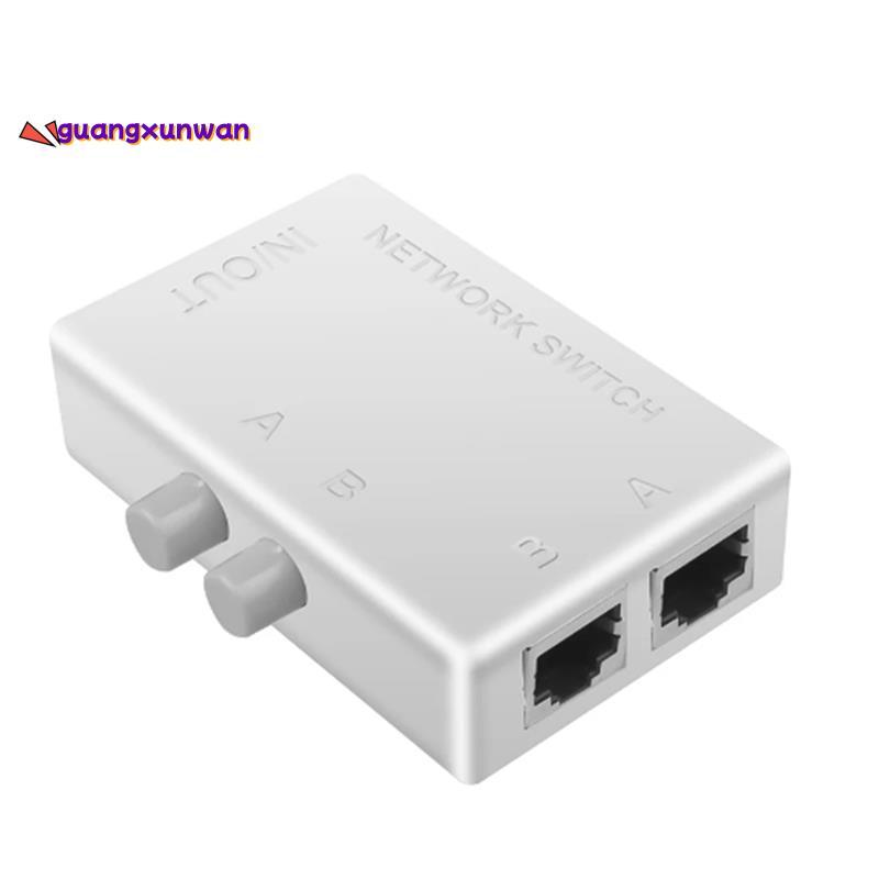 Công tắc mạng RJ45 màu trắng 2 cổng LAN Ethernet Network Box Switcher RJ45 Splitter Cổng kép 2 chiều