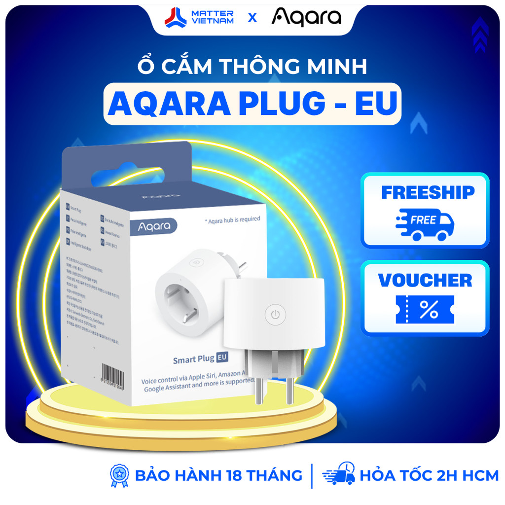 Ổ Cắm Thông Minh Aqara Smart Plug Zigbee - Chuẩn US Chân Tròn, Apple Homekit - BẢN QUỐC TẾ