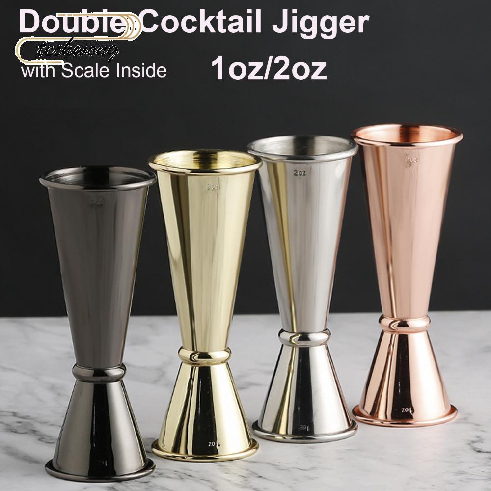 TECHWONG 1oz 2oz Double Cocktail Jigger Double Bartender Drink Measure Cup Thép không gỉ