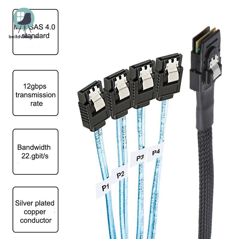 Cáp SATA Bg SAS Mini-SAS SFF-8087 Đến 4 Cáp SATA Mini SAS 4i SFF8087 36P Đến 4 Cáp SATA 7P 12Gbps 1 
