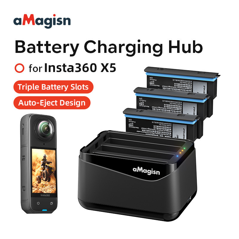 AMagisn Insta360 X5 Sạc Pin X5 Đế Sạc Pin Lưu Trữ Lưu Trữ Lưu Trữ Lưu Trữ Thẻ Nhớ Phụ Kiện Camera