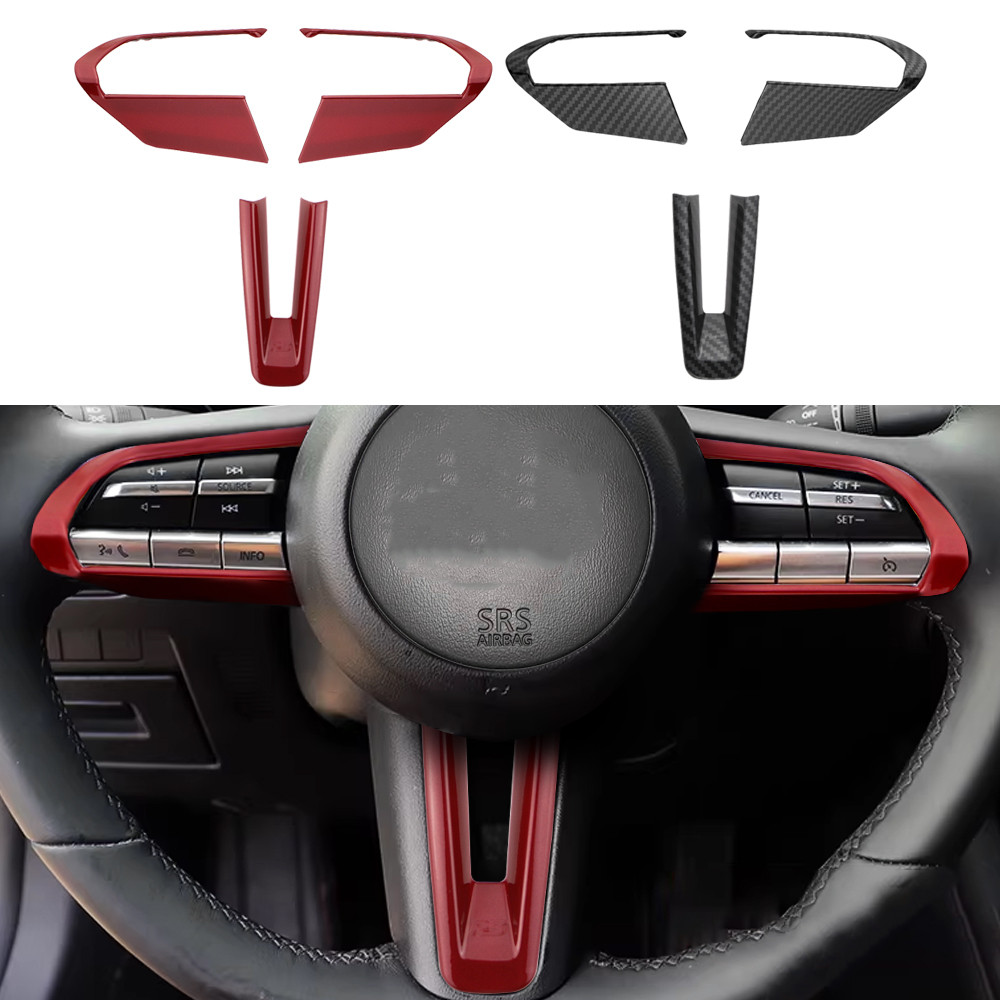 Sợi Carbon Vô Lăng Ô Tô Viền Dành Cho Xe Mazda 3 Axela BP 2019-2025 CX30 CX-30 2020-2025 CX50 CX-50 