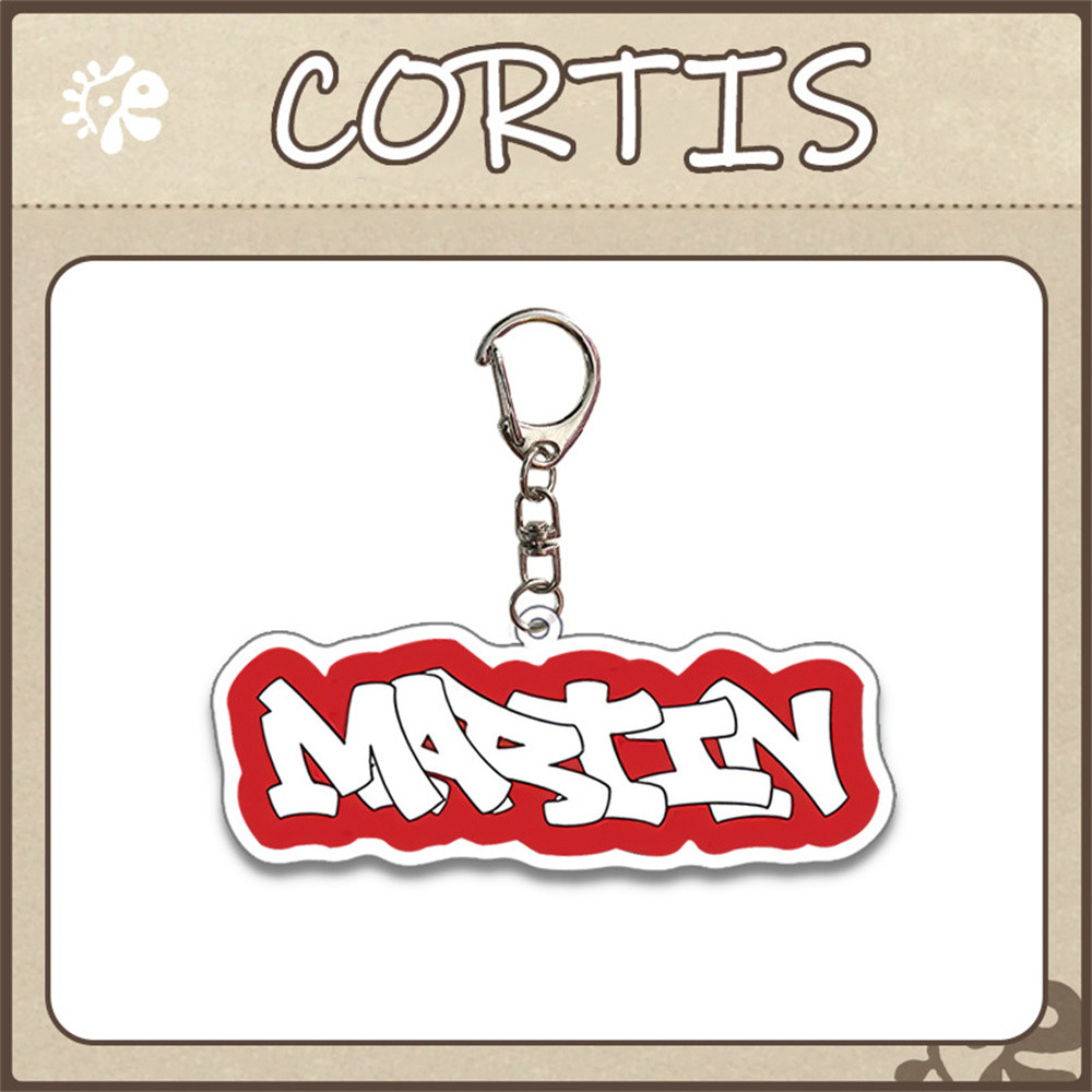 Kpop CORTIS Keychain Name Tag Acrylic Printing Colorful Pendant INS Korean Style Key Ring Bag Decora
