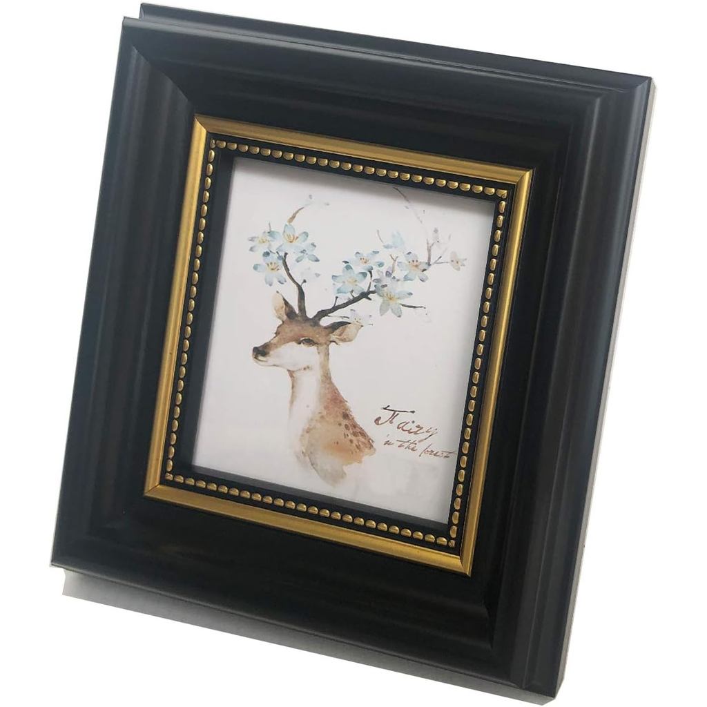 Khung ảnh 3,5x3,5 Khung ảnh màu đen Kích thước tổng thể Khung ảnh 5,5x5,5. Cửa sổ phía trước mở 3x3 