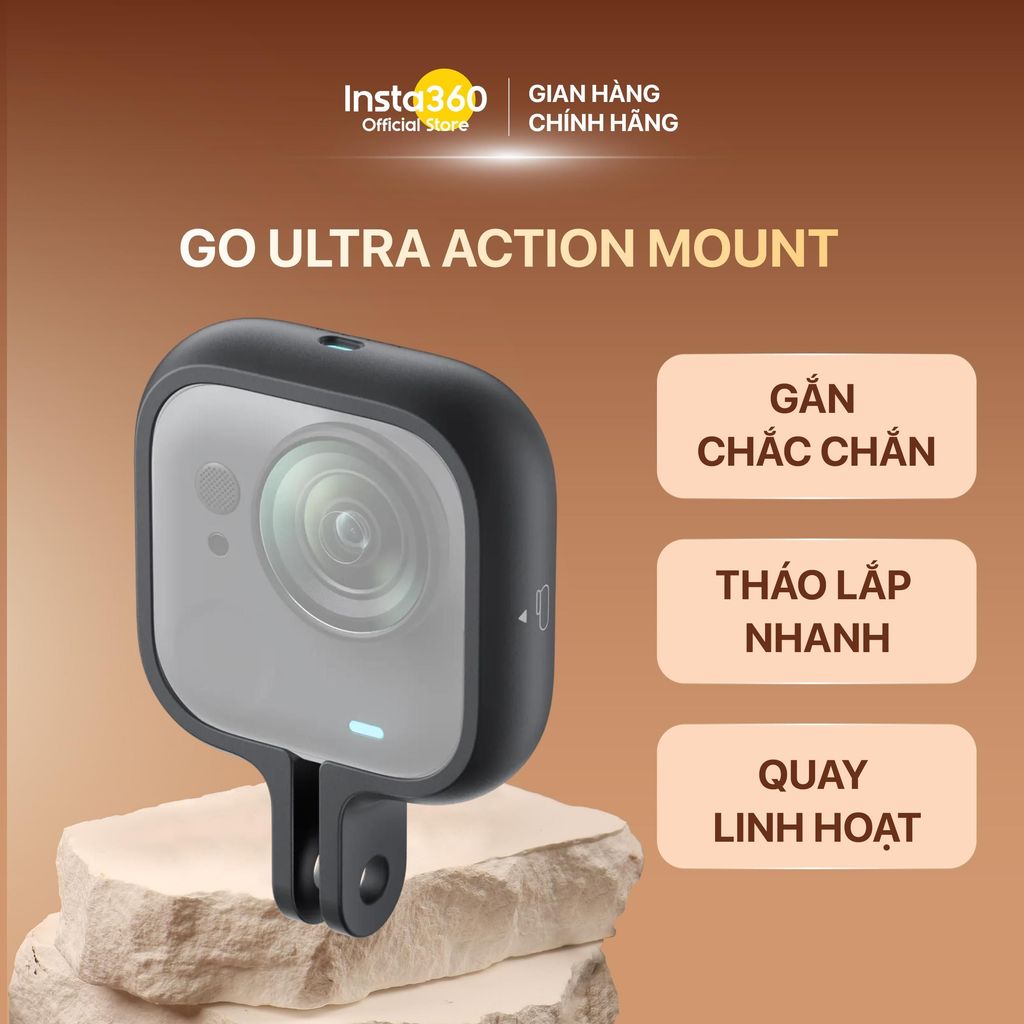 Insta360 GO Ultra Action Mount - Phụ kiện Go Ultra 360, Bộ chuyển đổi 2 chấu chụp ngang và dọc