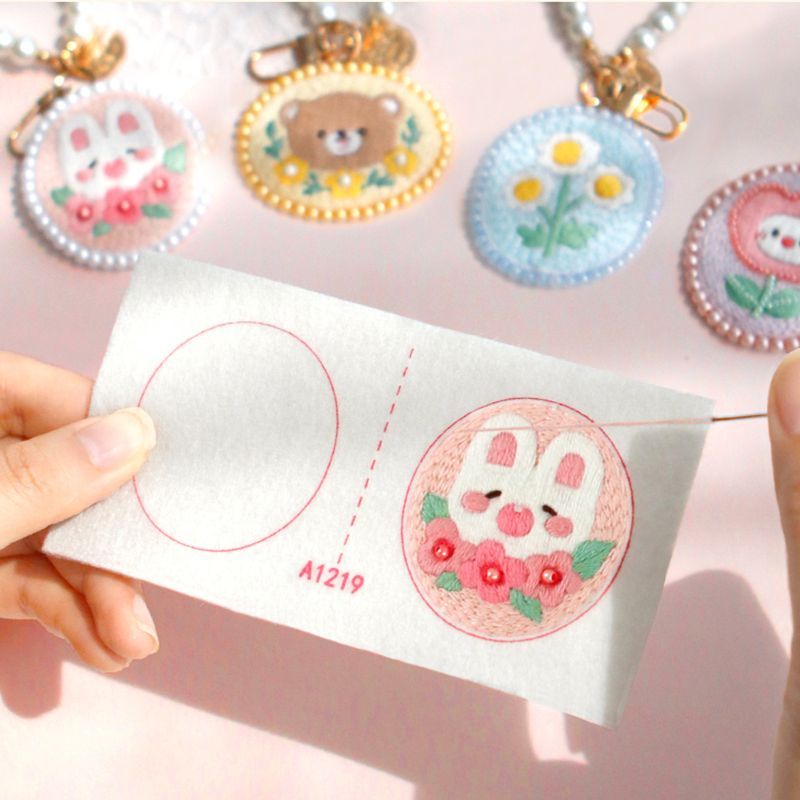 New Product#[94%Positive Rate]Peace Amulet Hand Embroidered Keychain diy Material Kit Peace Blessing