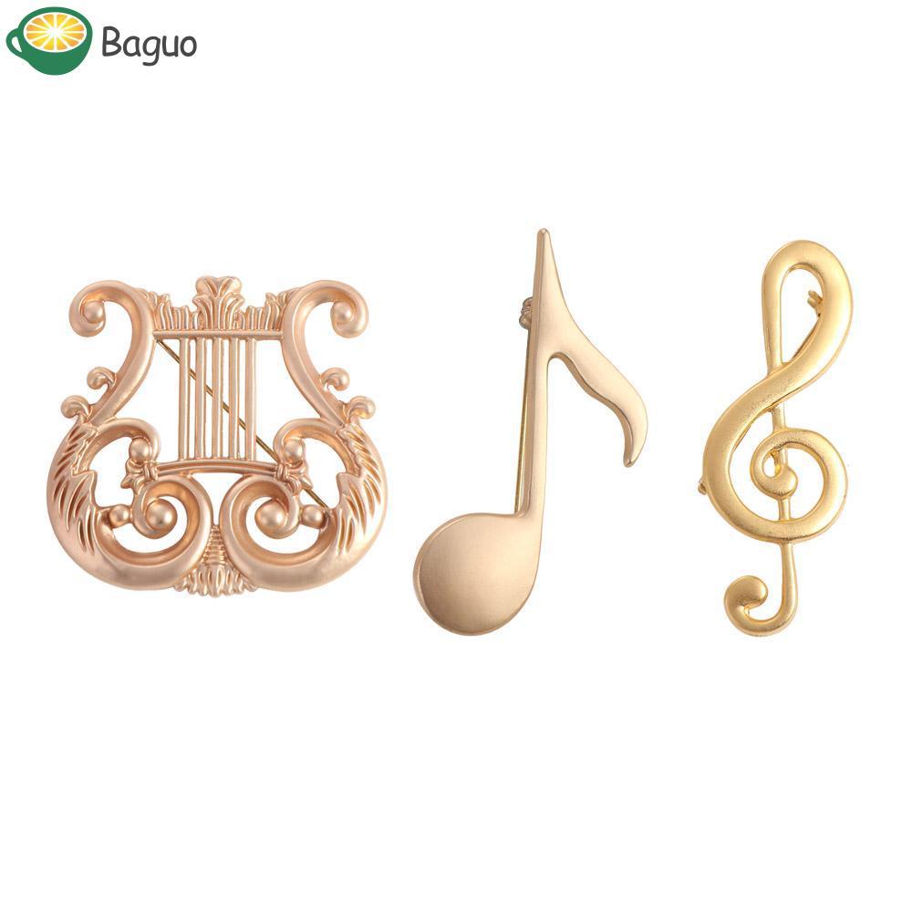 Baguo Eighth Note Pin Hợp Kim Biểu Đồ Treble Clef, Trâm Cài Nhạc Phong Cách Vintage