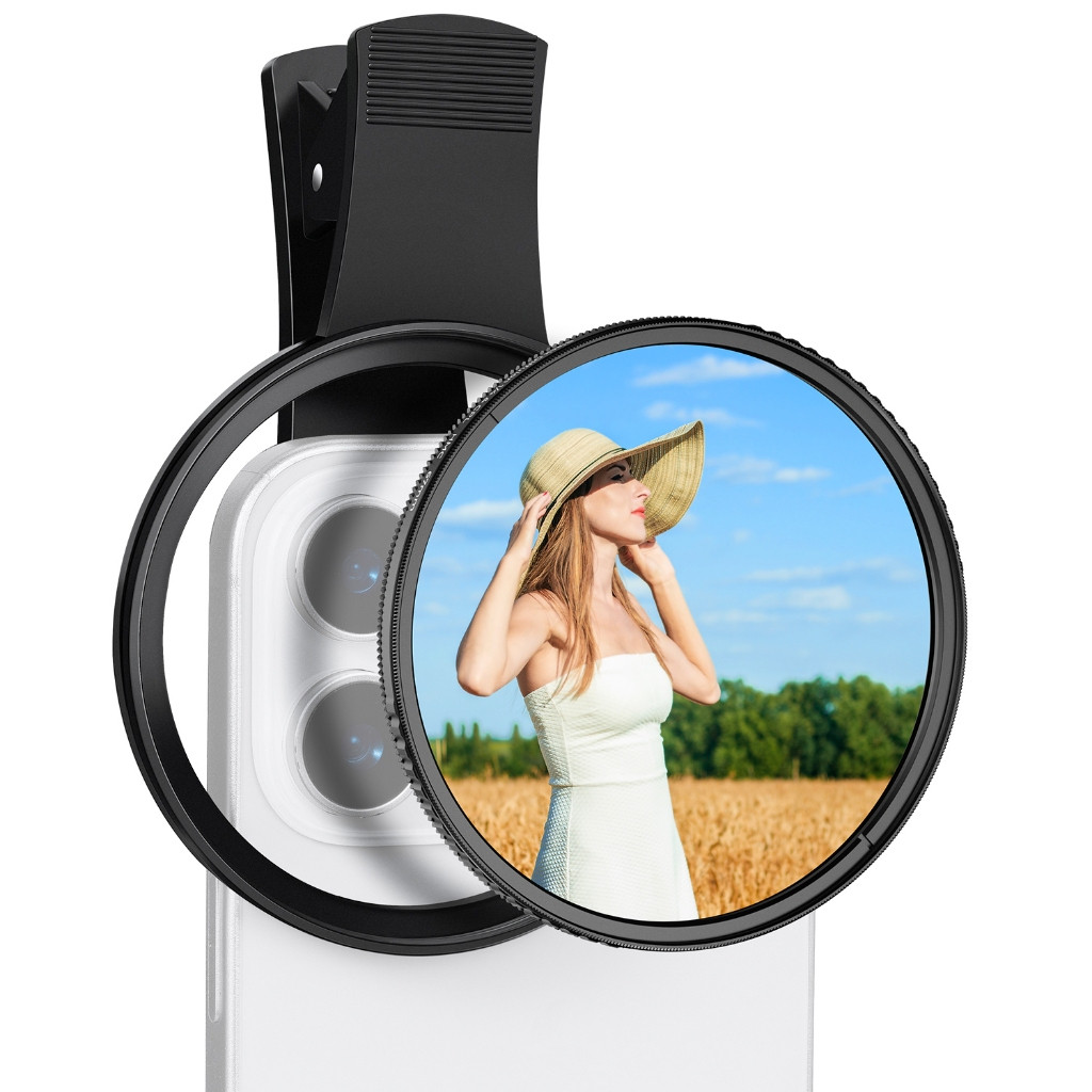 K&F Concept Universal Phone Filter Clip 67MM Black Mist/VND Filter để chụp ảnh điện thoại thông minh