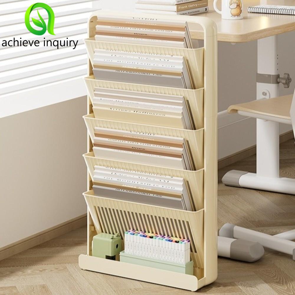 ACHIEVE YÊU THÍCH Kệ sách dung tích lớn, Bộ sắp xếp bàn học 3 / 5 lớp nhiều lớp, Giá lưu trữ tạp chí