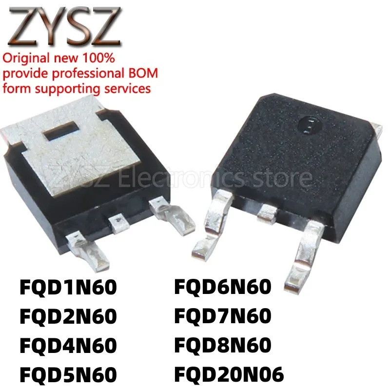 5 Chiếc FQD1N60 FQD2N60 FQD4N60 FQD5N60 FQD6N60 FQD7N60 FQD8N60 FQD20N06 TO252 Hiệu Ứng Trường Trans