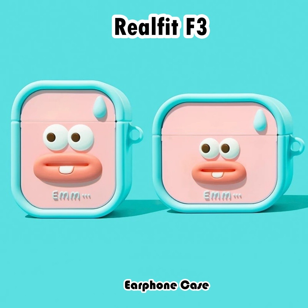 [Chất lượng cao] Dành cho vỏ tai nghe Realfit F3 Vỏ silicon mềm tạo kiểu hoạt hình sáng tạo