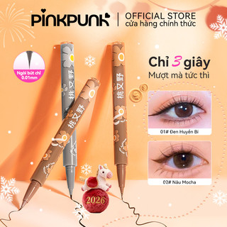  Bút kẻ mắt PinkPunk kẻ mắt màu dạng lỏng màu đen màu,nâu chất lì chống nước lâu trôi Đầu bút mỏng eyeliner 0.01mm 
