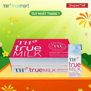  Thùng 48 hộp sữa tươi tiệt trùng TH true MILK hương dâu tự nhiên 180 ml  180 ml x 48  