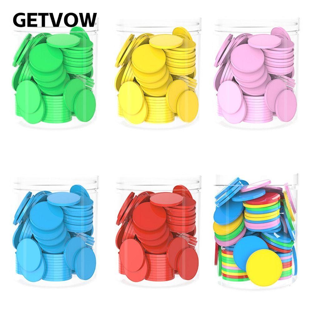 GETVOW 100 Chiếc Chip Đếm, Trò Chơi Board Tokens Đồ Chơi Đếm Nhựa, Hoạt Động Trừ Bổ Sung Chất Lượng 