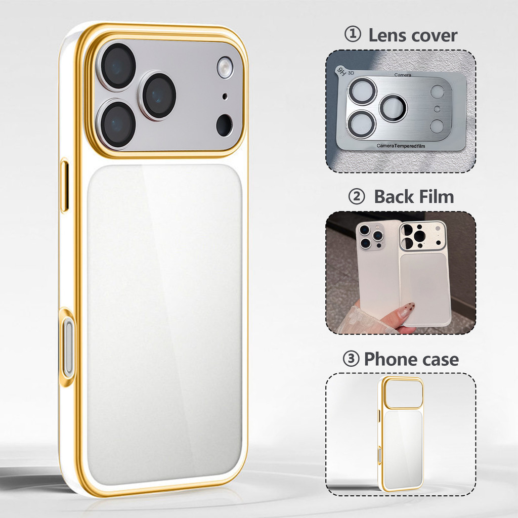 Thay đổi sang 17 Series Cho iPhone Air 17 Pro 16 15 14 13 Pro Max Chặn Ống Kính Flash Phim Acrylic Matte Backplate Vỏ Điện Thoại | BigBuy360 - bigbuy360.vn