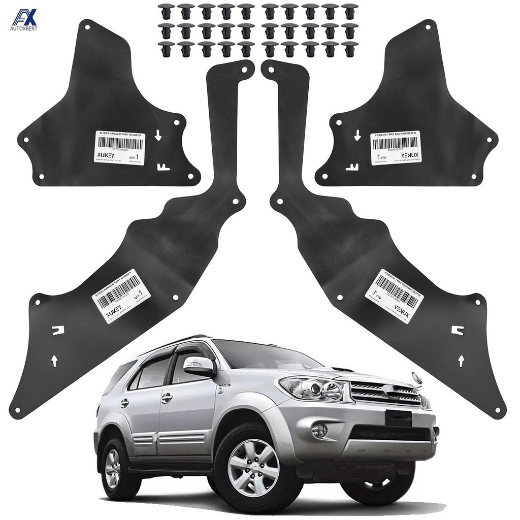 4x Bắn Lá Chắn Có Kẹp Cho Xe Toyota Hilux Fortuner 2004-2015 Fender Lót Tạp Dề Váy Bảo Vệ Con Dấu 53