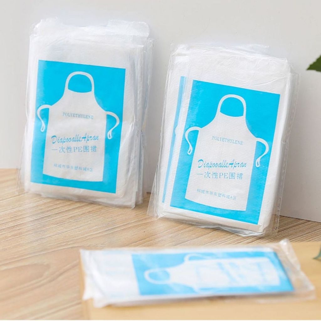 New Product#[3892People Collection]Disposable Apron Plastic Transparent Hot Pot Lobster Kitchen Cate