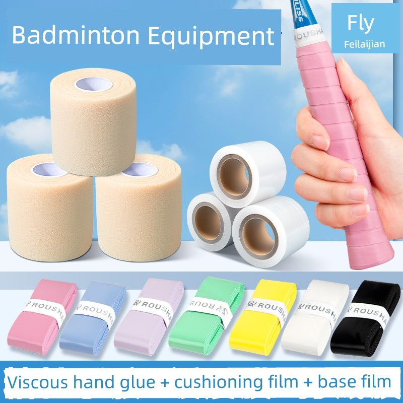 cuốn cán vợt cầu lông quấn cốt vợt cầu lông Keo dán tay cầu lông độ nhớt cao, kèm đế hấp thụ sốc và 
