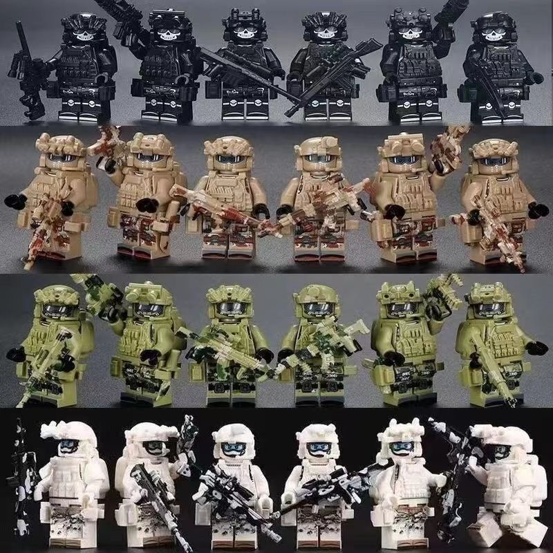 A New Compatible LEGO Blocks Ghost SWAT Camouflage Special Forces Military Minifigures Assault Team 