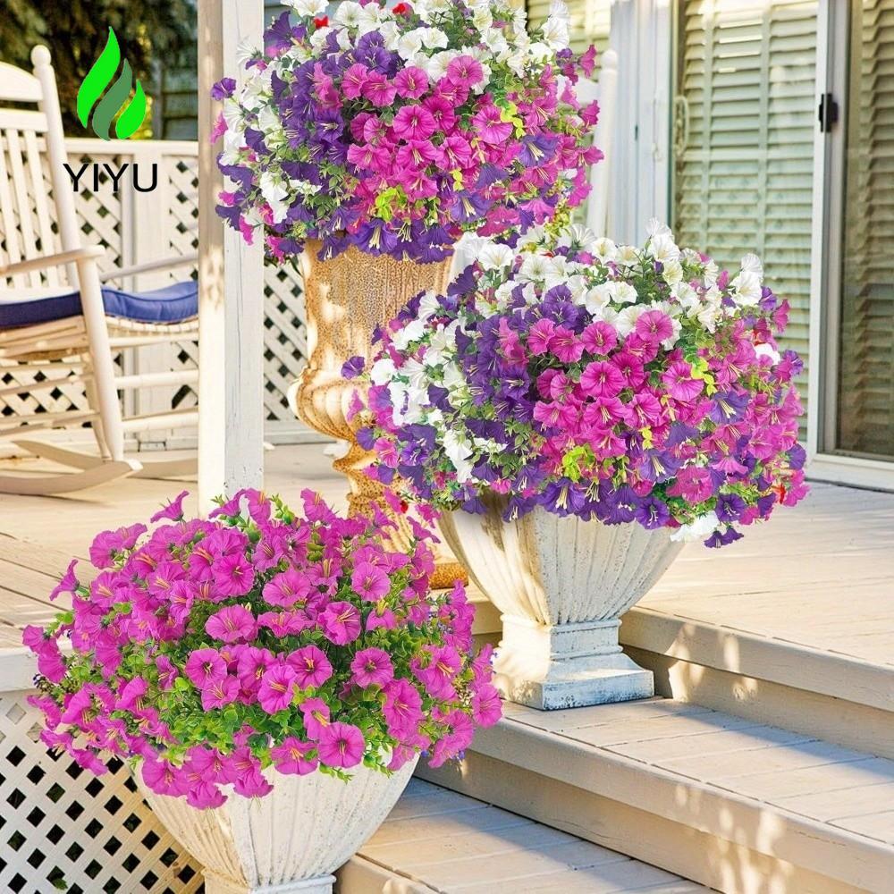 YIYU Morning Glory Branch, Màu sắc sống động Chống tia cực tím Nhân tạo Morning Glory Flowers, Trang