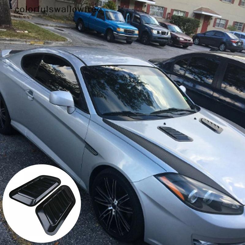 Colourswallowfree Universal Car Bonnet Hood Vent Louver Scoop Cover Air Flow Intake Glossy ABC