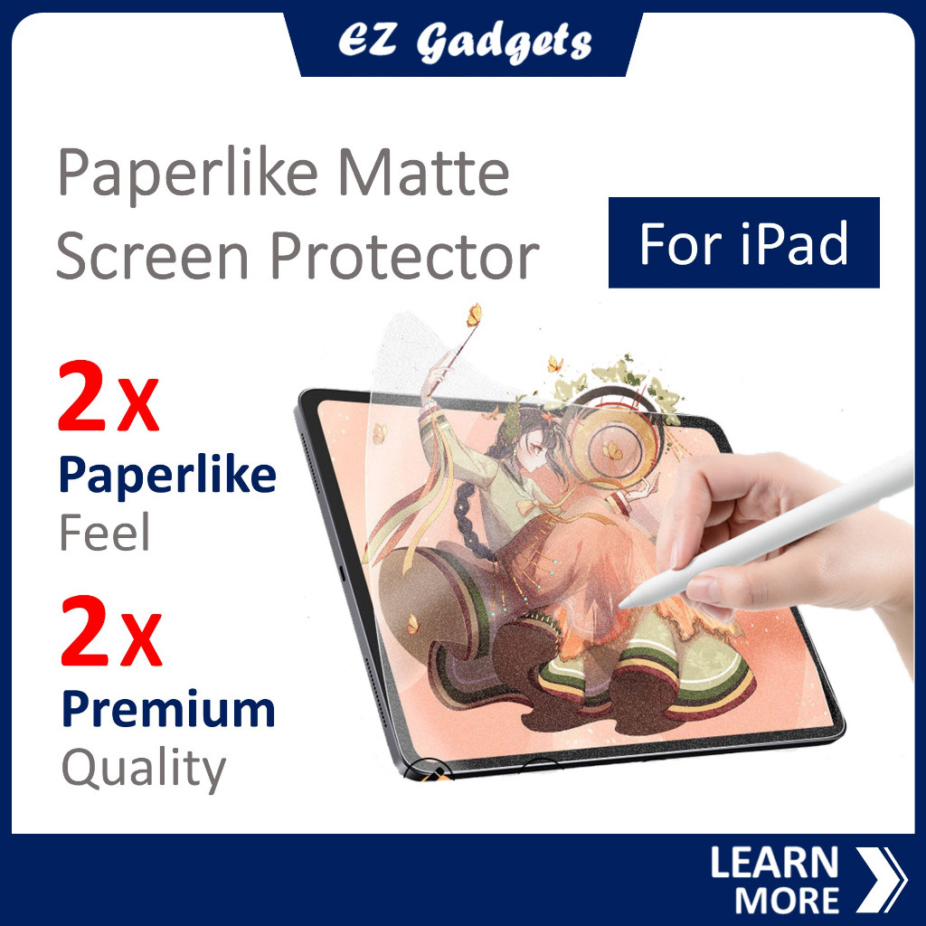 Paperlike Matte Bảo Vệ Màn Hình Kính Cường Lực Cho iPad Air 6 M2 iPad 10 iPad 9 iPad Air 4 Air 5 Pro