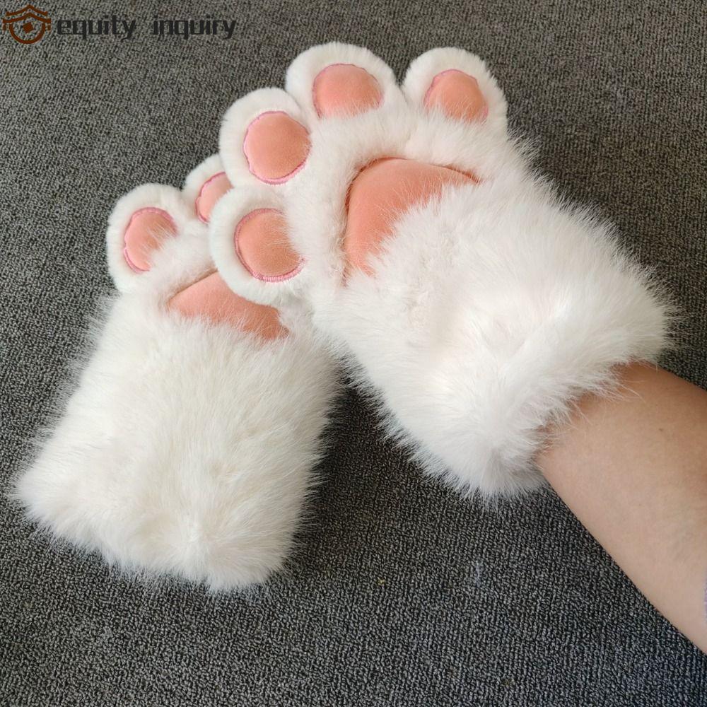 Ｇăng tay chân mèo sang trọng, vật dụng cosplay furry squeaky, phù hợp cho fursuit và party