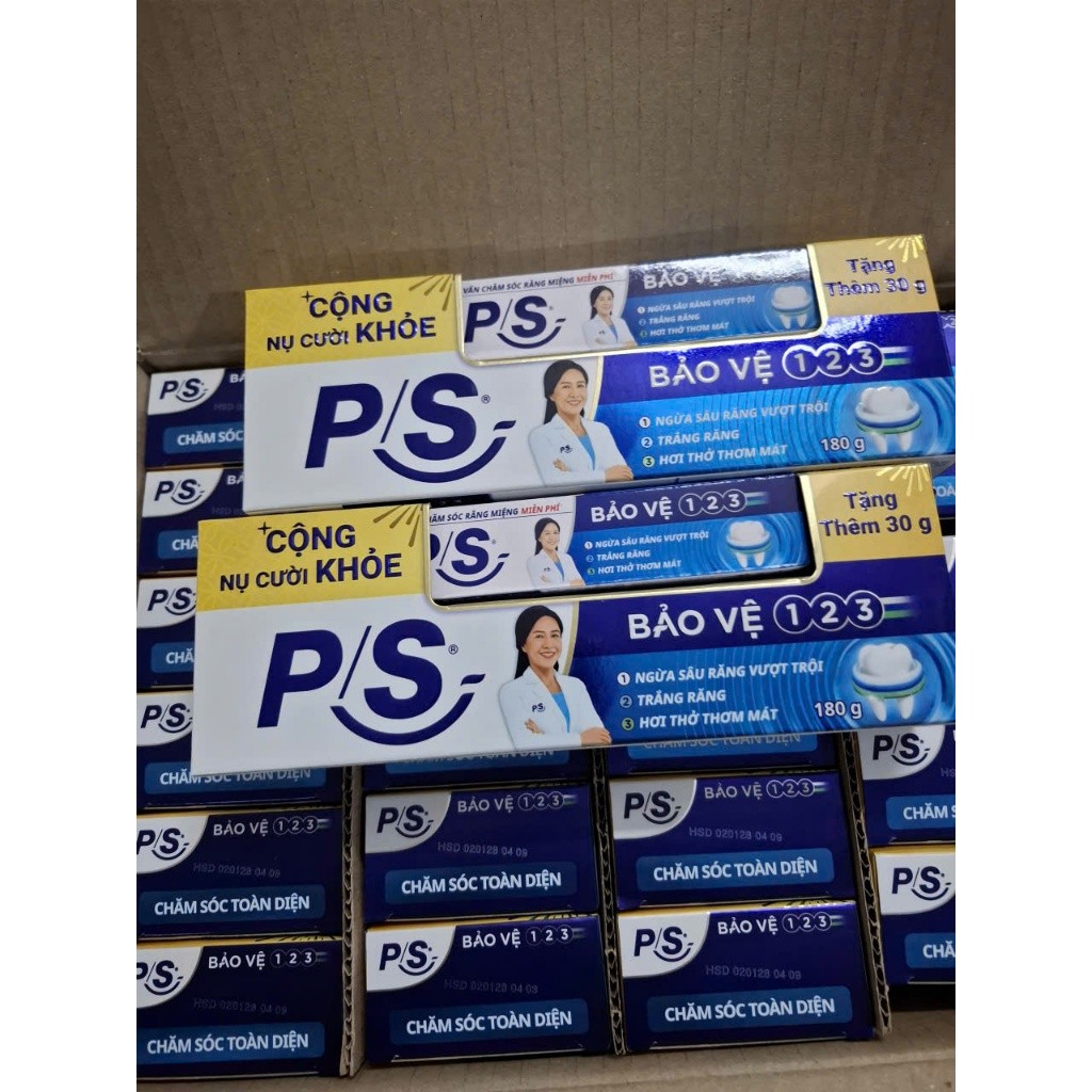 Kem đánh răng PS bảo vệ 123 , p/s trà xanh  180g tặng tuýp 30g
