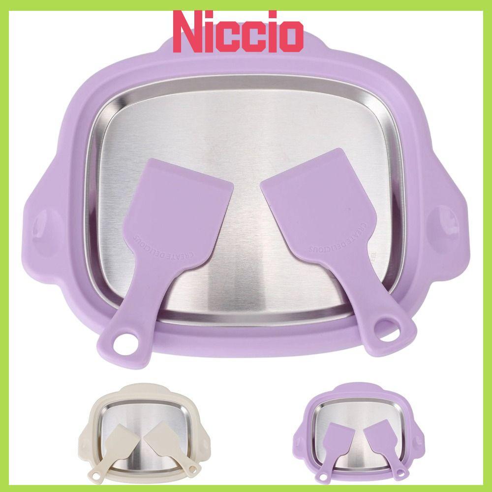 Máy làm kem NICIO, Máy làm kem cán liền bằng thép không gỉ 304, Bộ tủ đông Mini với 2 thìa đa chức n