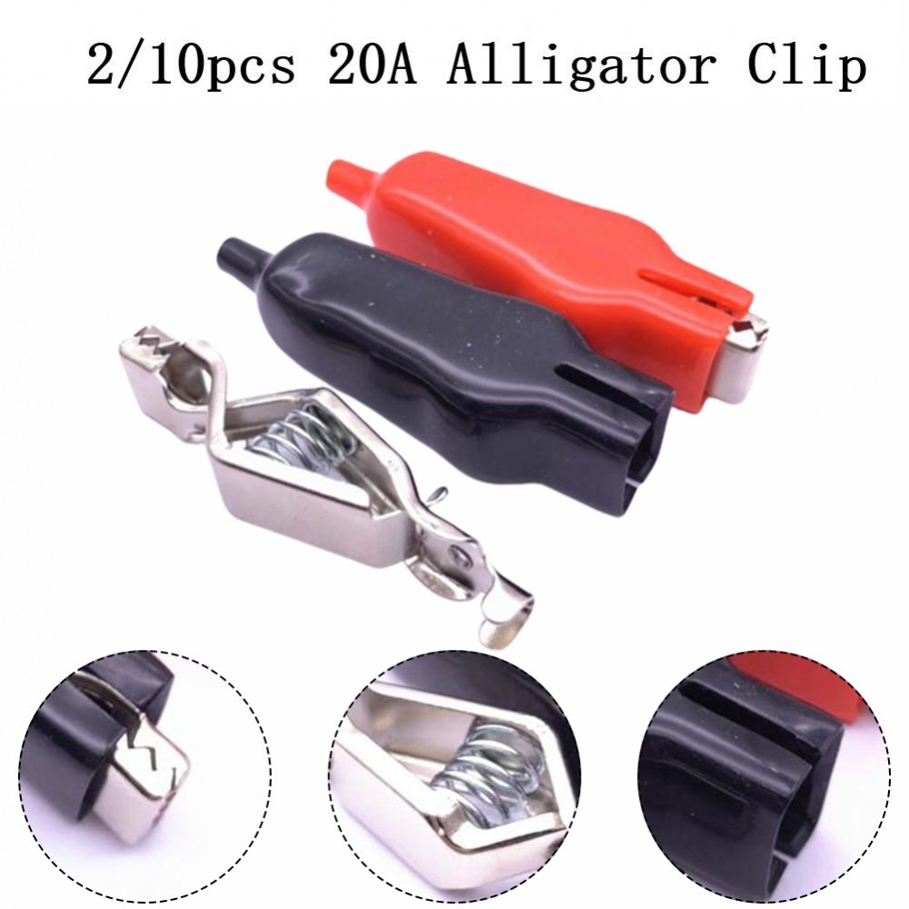 [COD] Reliable 20A PVC Sheathed Alligator Clip Battery Clip for Electrical Engineering