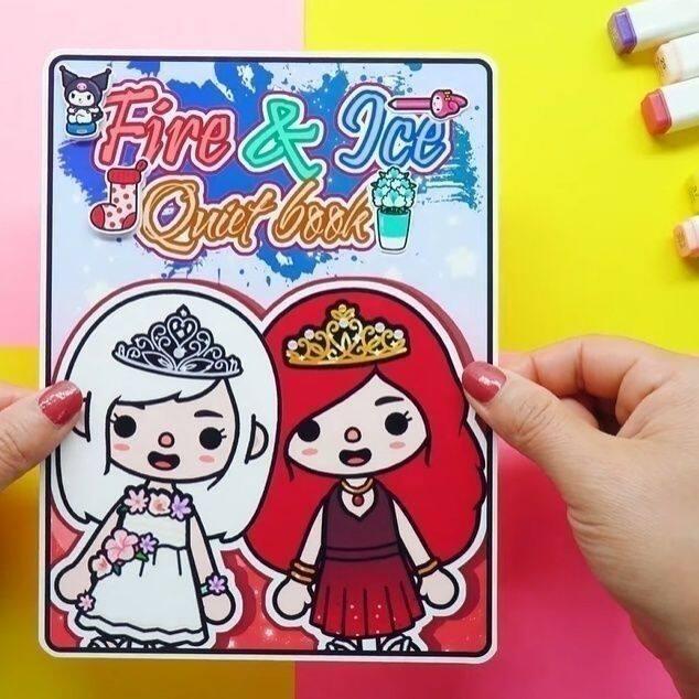 M u m i n m 2026 Toca World Ice Princess and Princess Song Paper Doll Play Handmade DIY Đồ chơi tự l