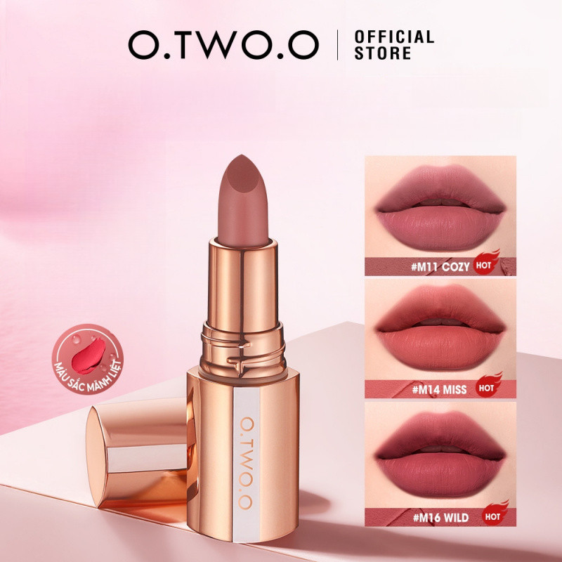 O.TWO.O Fog Kiss Lock Color Matte Lipstick Light Fog Color Matte Velvet Non Stick Cup Lipstick
