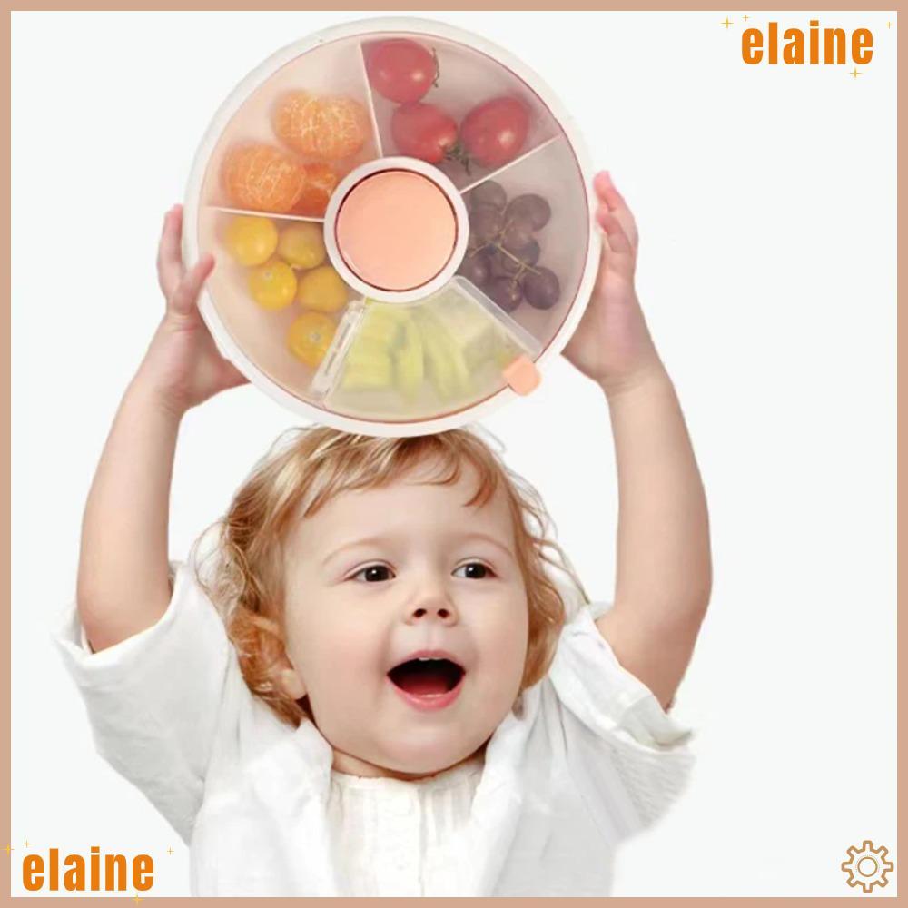 ELAINE Kids Snack Spinner, Hộp đựng đồ ăn nhẹ xoay chống ẩm, Hộp đựng đồ ăn nhẹ di động chống rò rỉ 