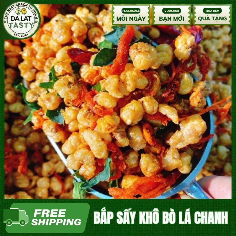[ƯU ĐÃI] Bắp Sấy Khô Bò Lá Chanh - Giòn Rụm Đậm Đà - Bắp Khô Bò - Bắp Rang - Bắp Sấy Mix Khô Bò